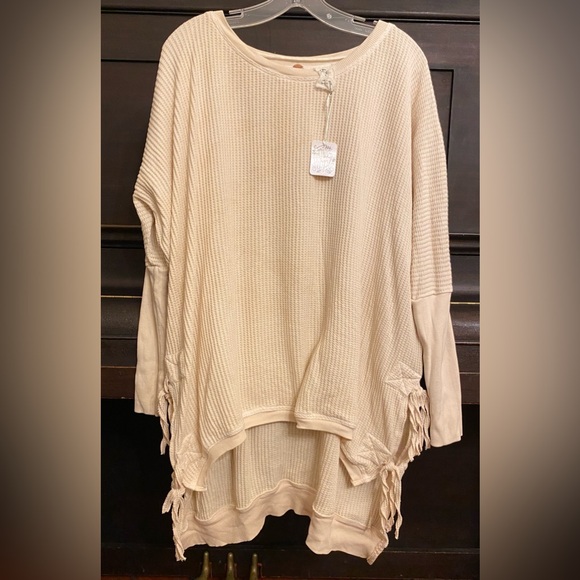 Free People Tops - New Free People Ivory Oversized Interlaken Thermal Tunic / Top